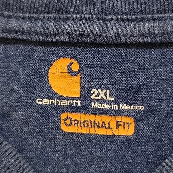 Carhartt Original Fit Blue Pocket T-shirt Size 2XL - Picture 2 of 6